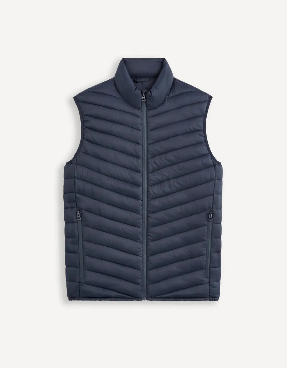 Light Water-Repellent Sleeveless Padded Jacket - Navy - 03