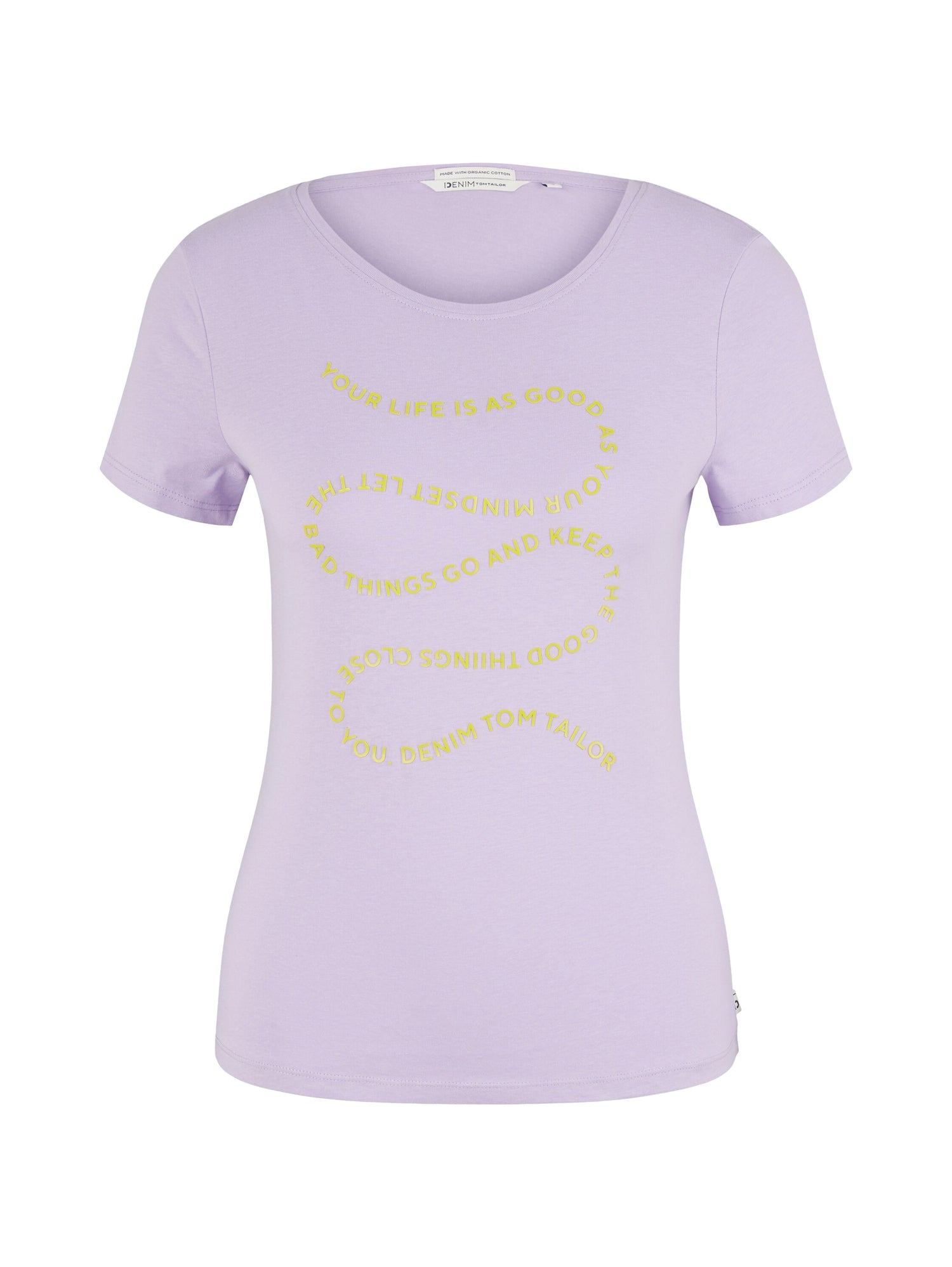 Lilac Purple Short Sleeve Graphic Crew Neck T-Shirt