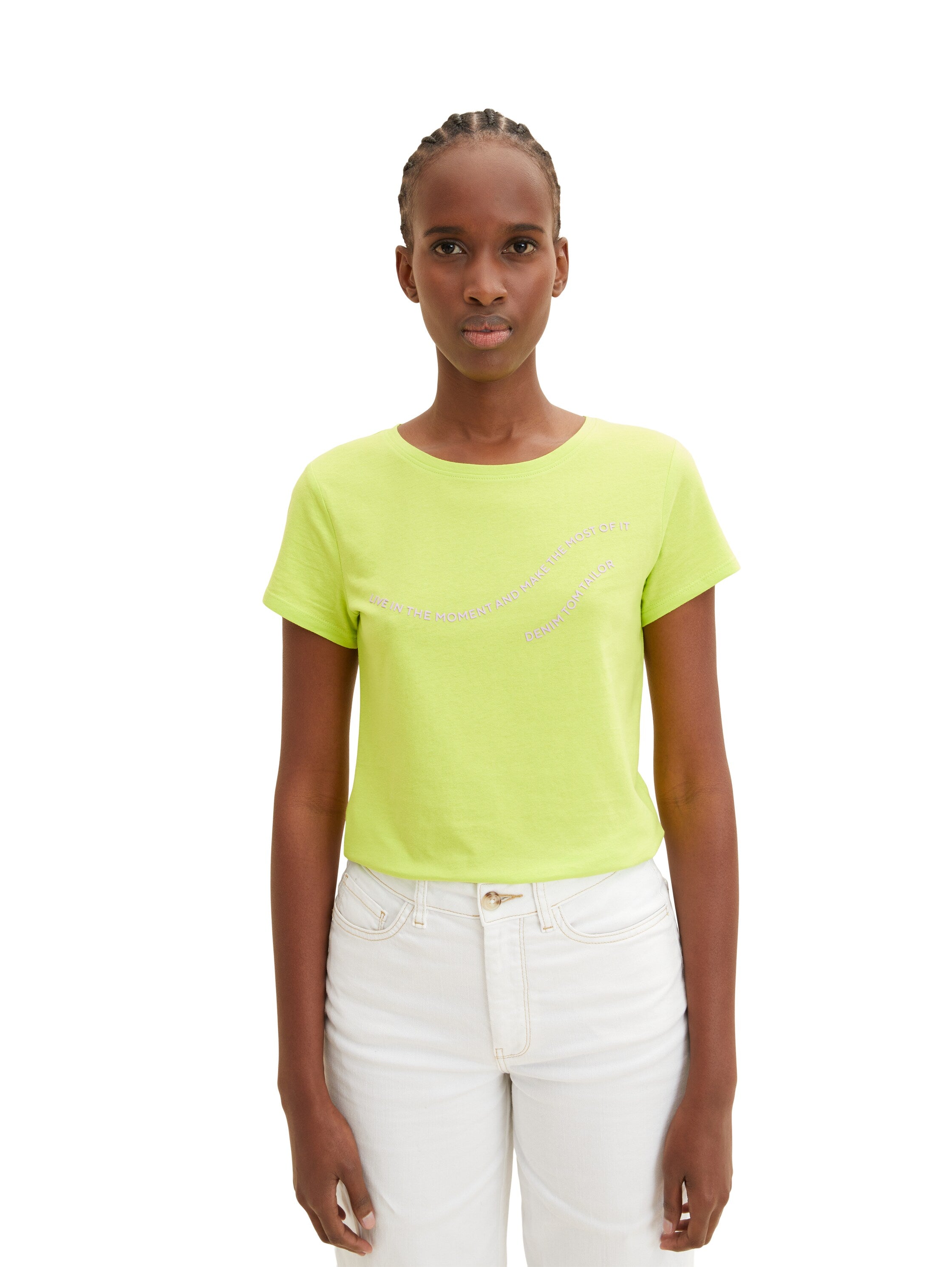 Lime Green Short Sleeve Graphic Crew Neck T-Shirt - BEVAVA