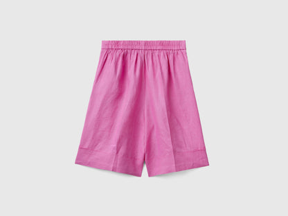 100% Linen Bermudas With Cuffs