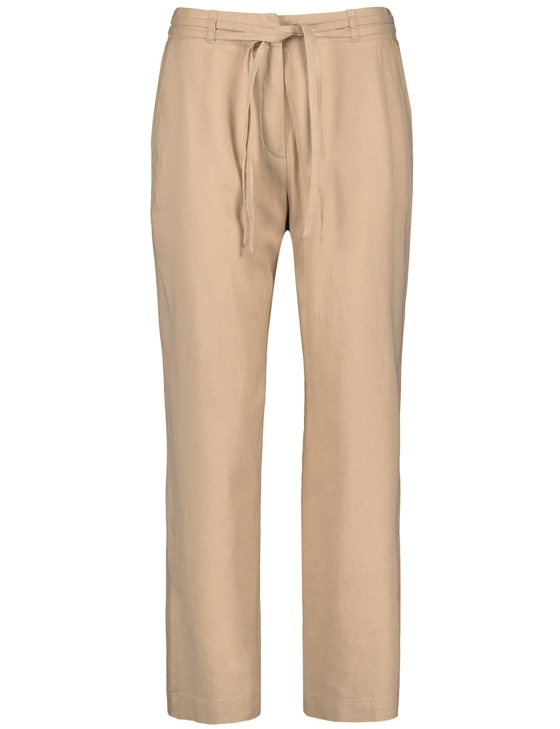 Linen Blend Trousers With A 3/4-Length, Wide Leg