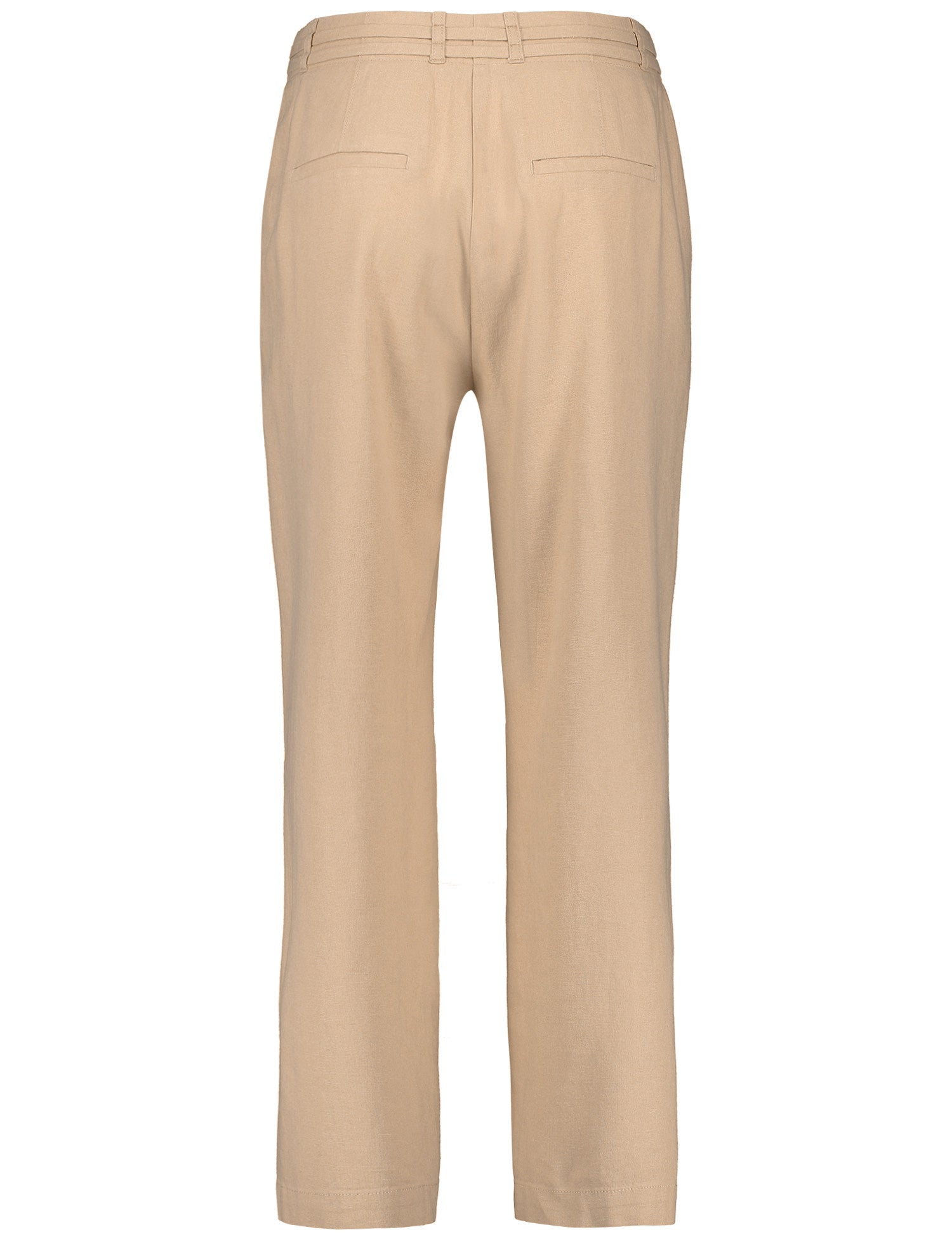 Linen Blend Trousers With A 3/4-Length, Wide Leg