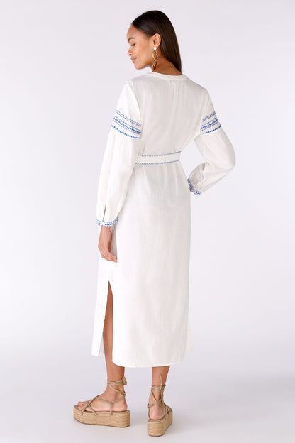 Maxi Dress Made Of Cotton With Contrast Embroidery