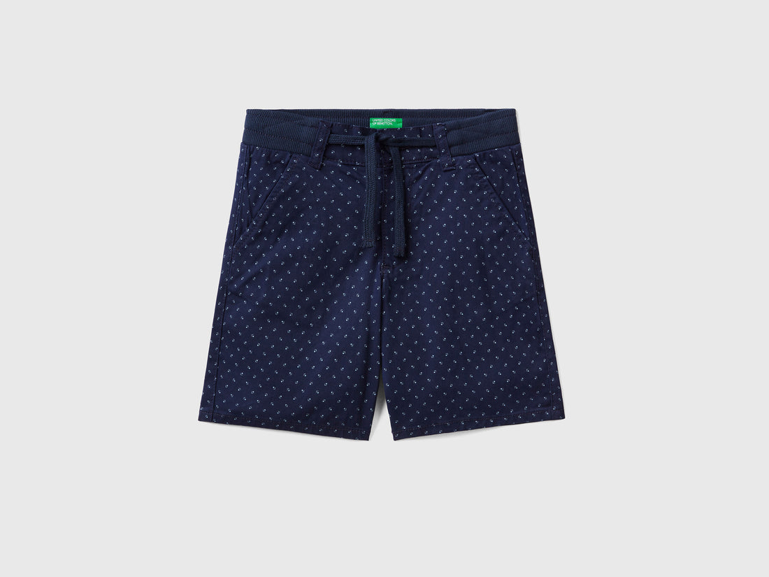 Micro Patterned Shorts With Drawstring - 01