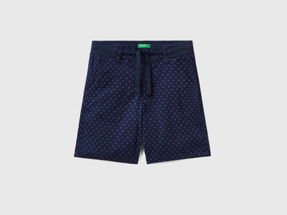 Micro Patterned Shorts With Drawstring - 01