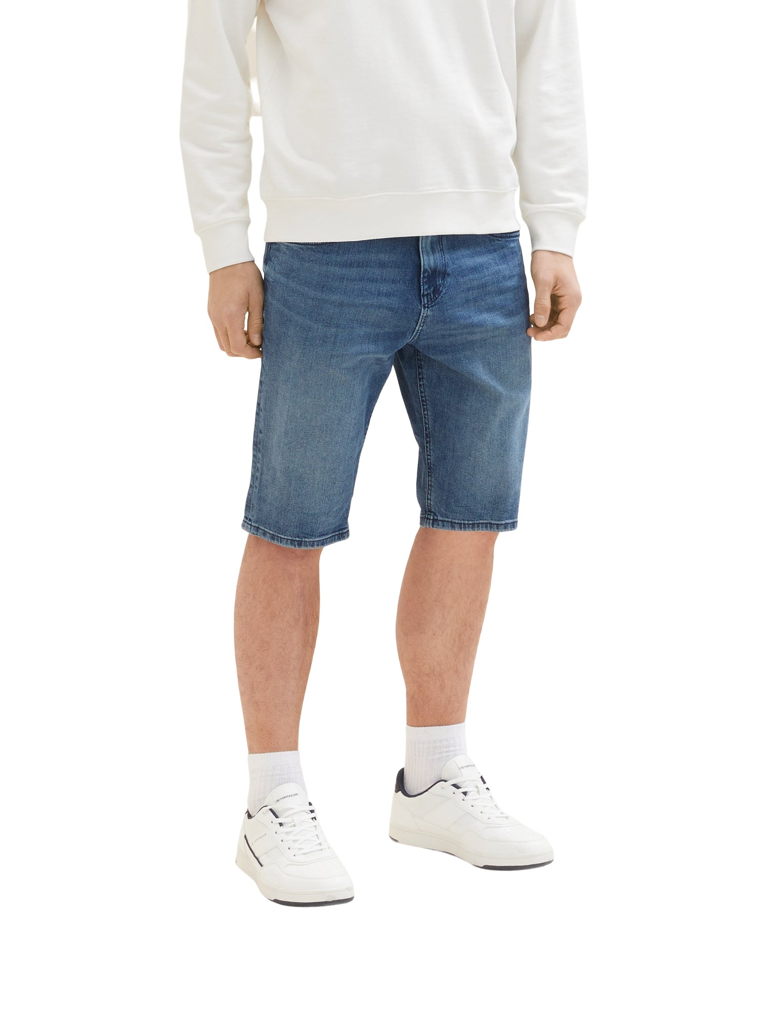 Mid Wash Denim Shorts - BEVAVA