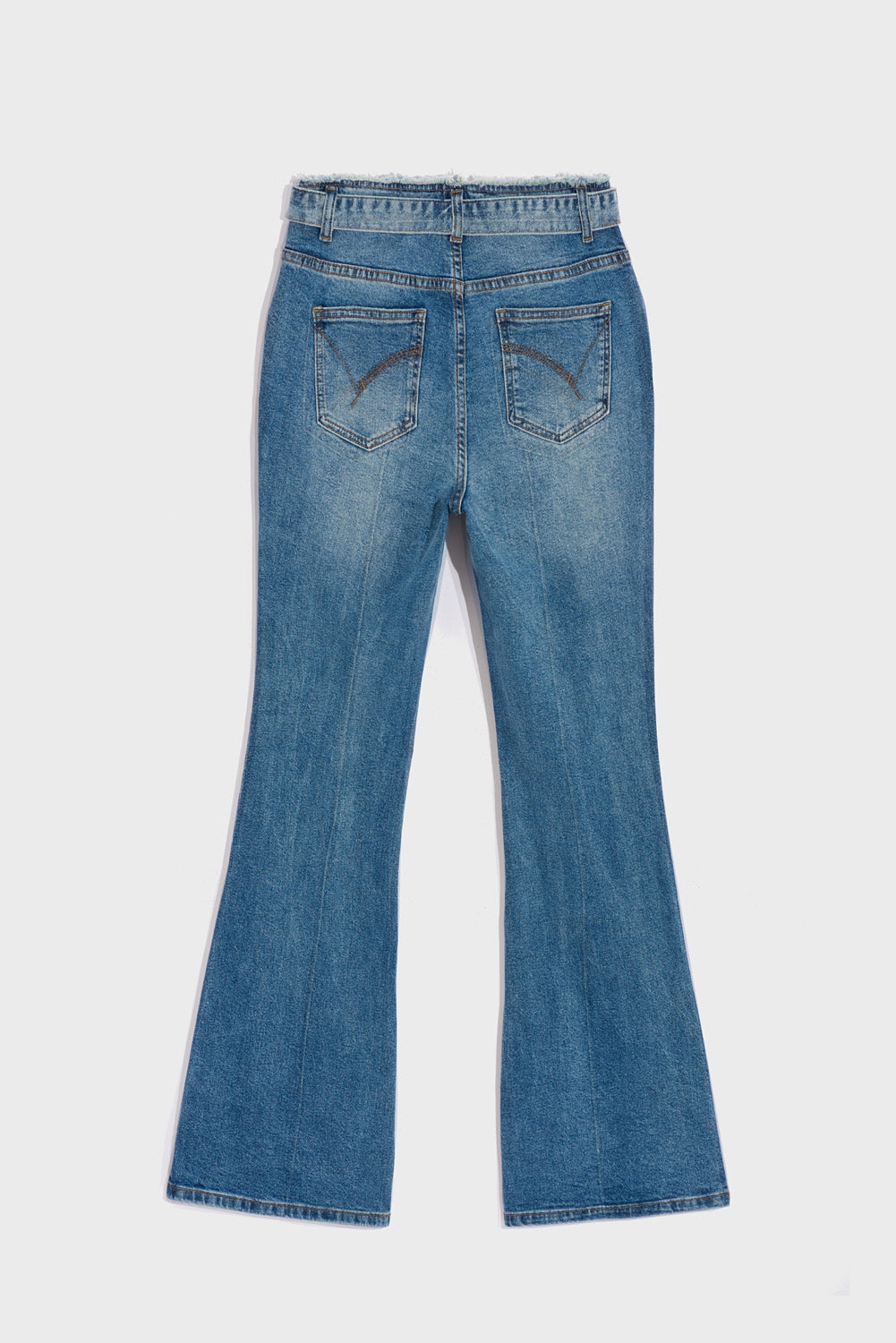 Mid Wash Flared Jeans