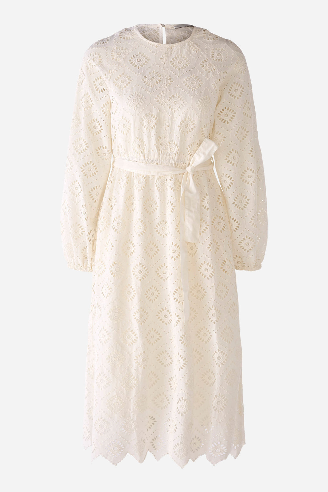Midi Length Lace Dress Slightly Fitted In Summery Flair