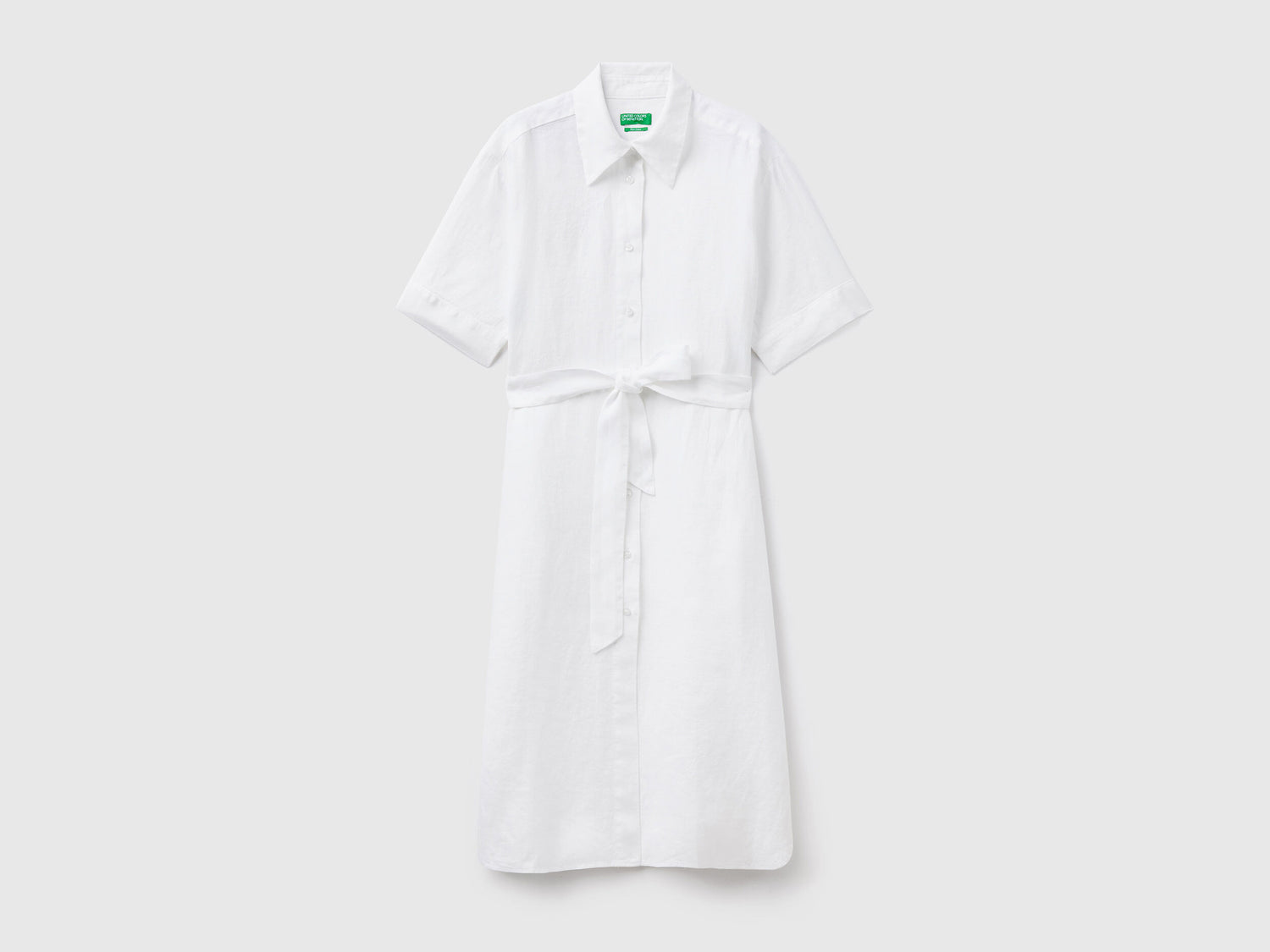 Midi Shirt Dress In Pure Linen