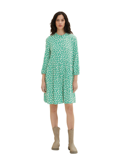 Multi-Color Long Sleeve Printed Shirt Dress