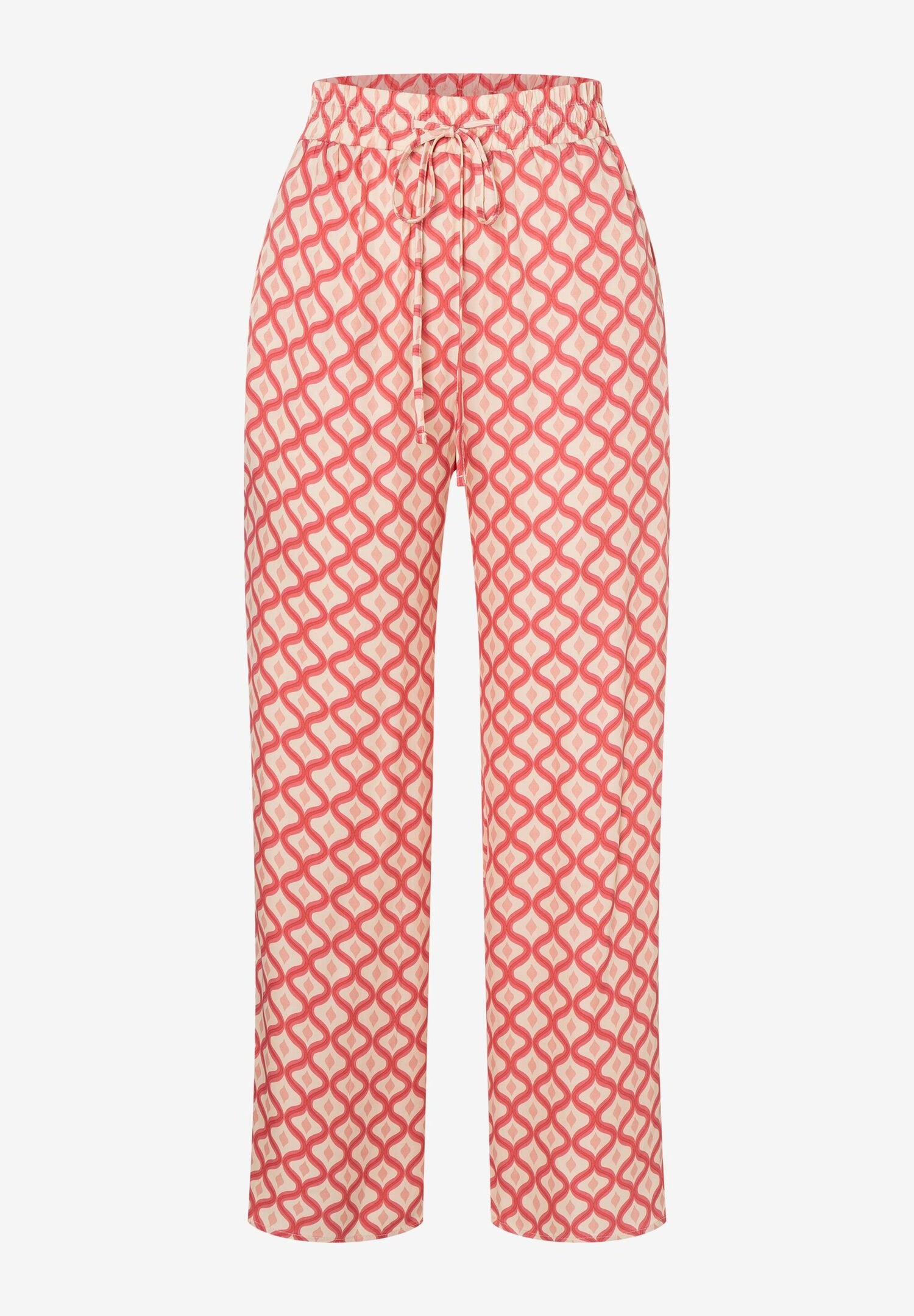 Multi-Color Trousers Graphic Waves Print