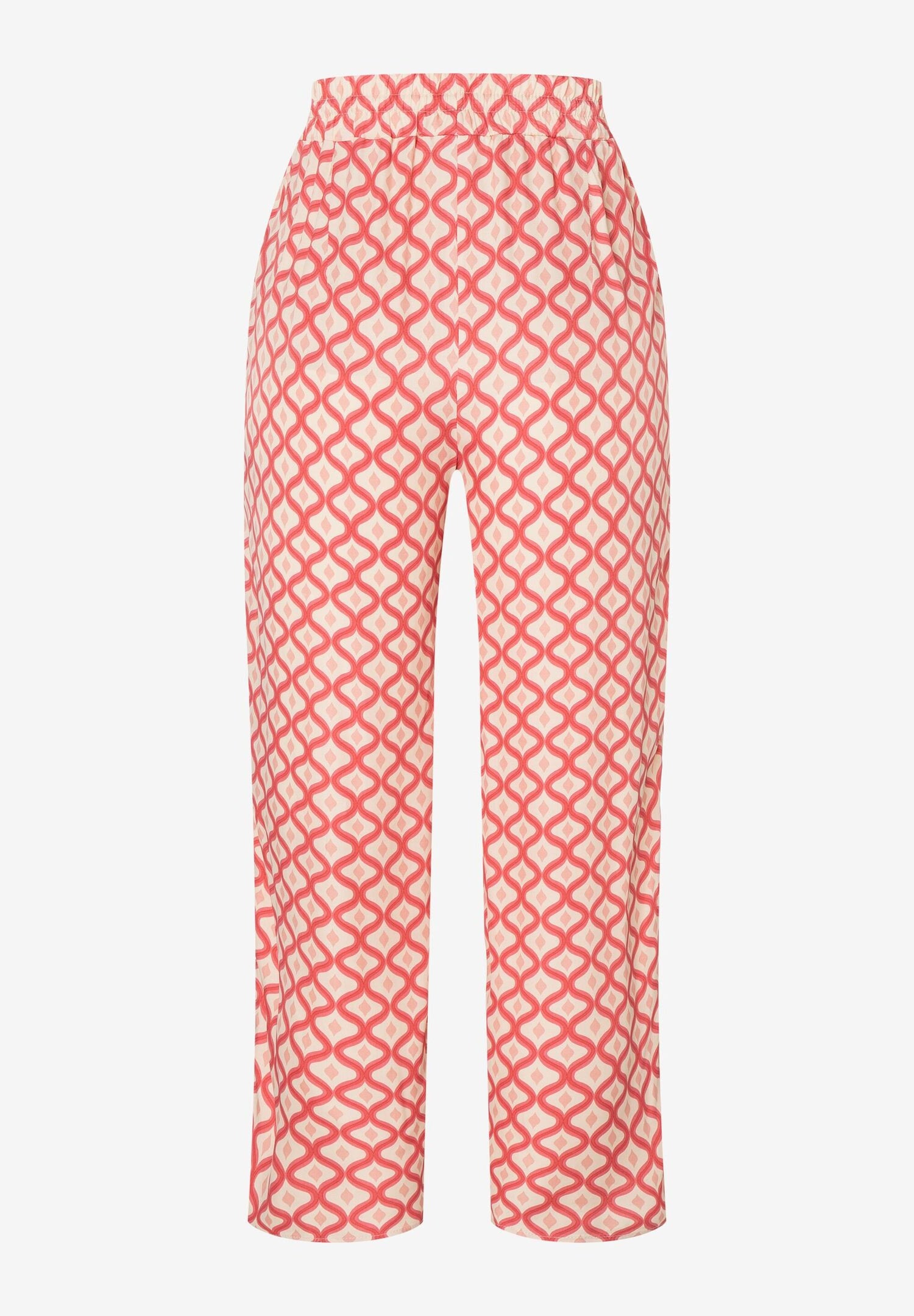 Multi-Color Trousers Graphic Waves Print