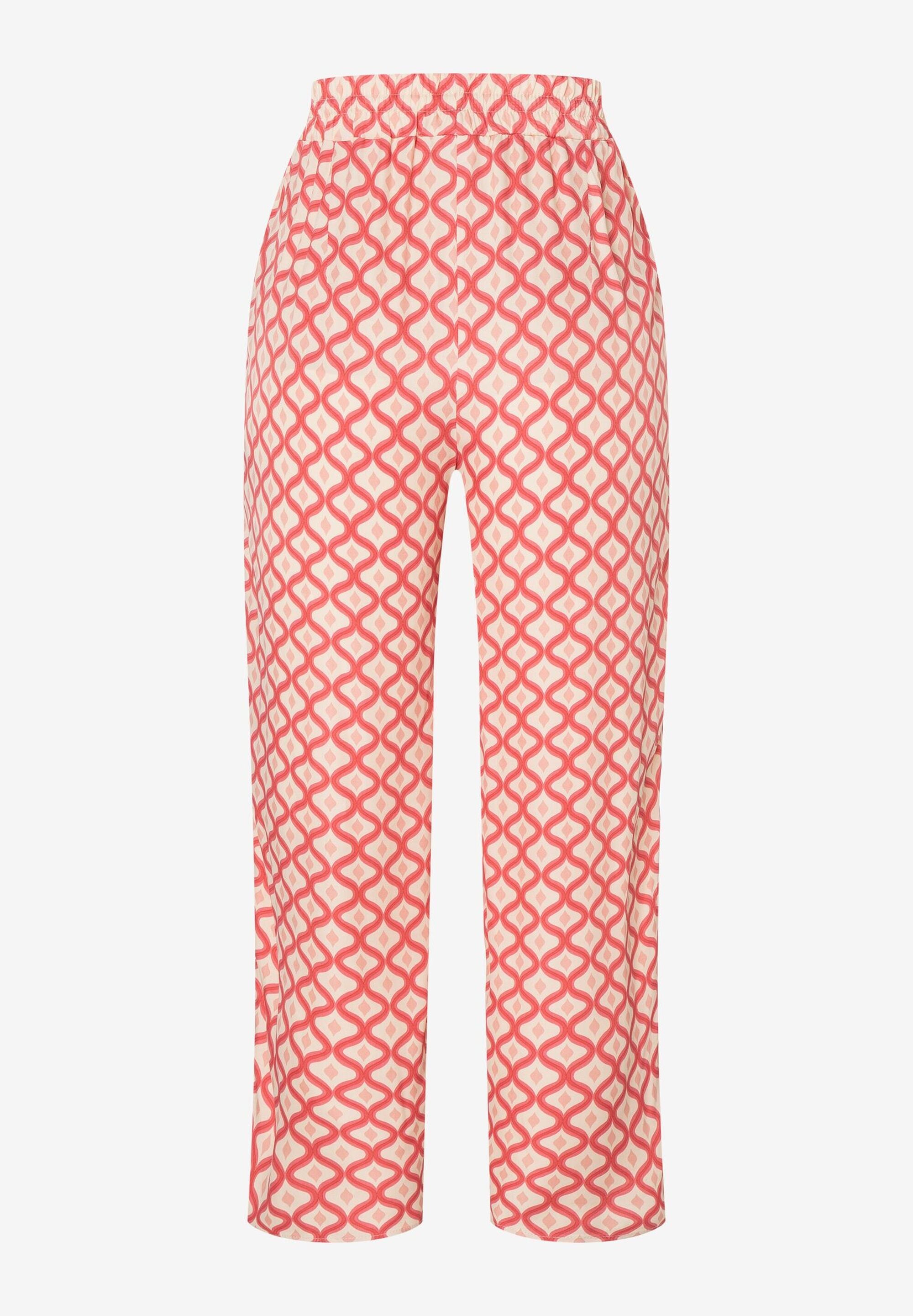 Multi-Color Trousers Graphic Waves Print