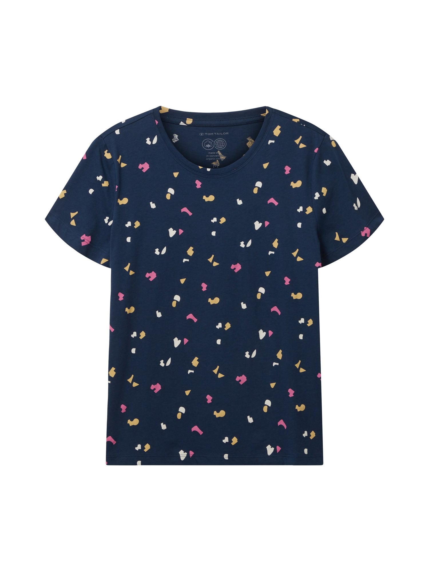 Navy Blue Short Sleeve All-Over Print T-Shirt