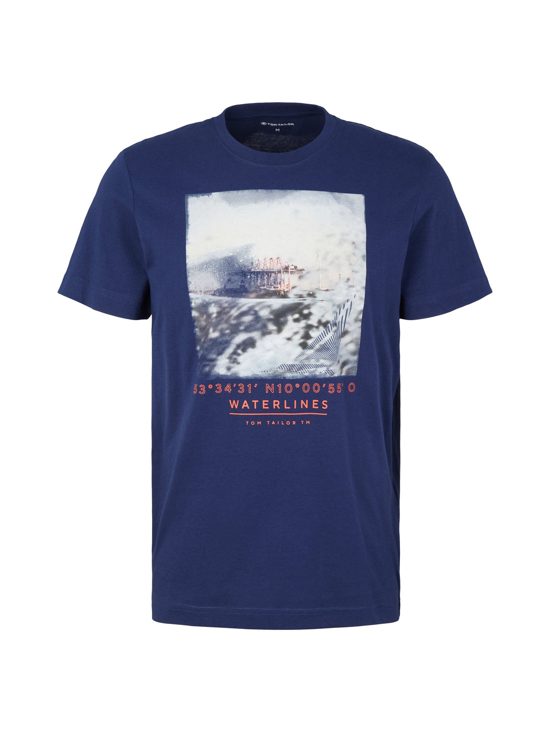 Navy Blue Short Sleeve Graphic Crew Neck T-Shirt