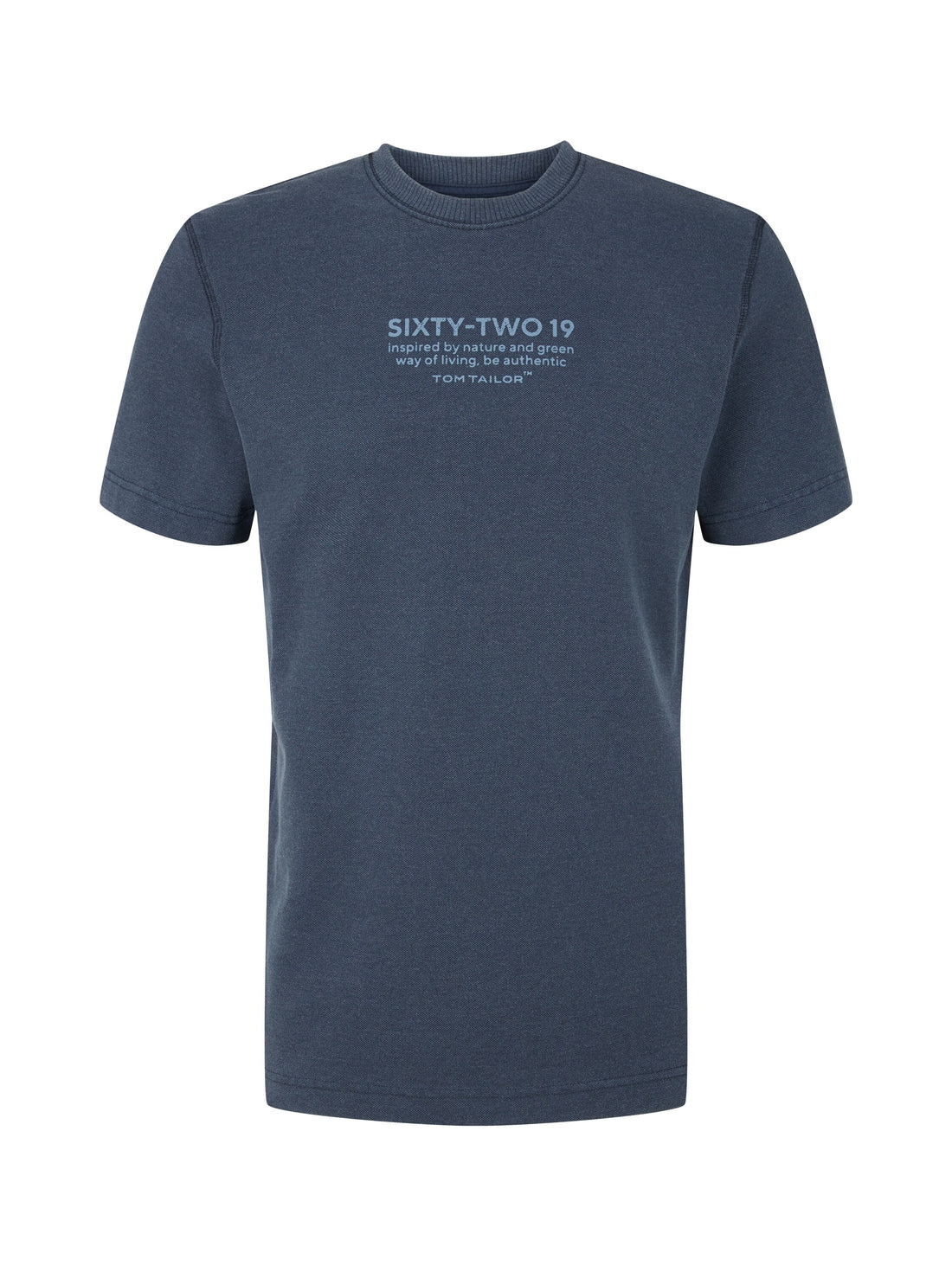 Navy Blue Short Sleeve Round Neck Graphic T-Shirt