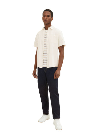 Off-White Short Sleeve Shirt Tom Tailor
