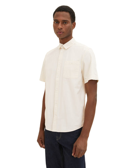 Off-White Short Sleeve Shirt Tom Tailor
