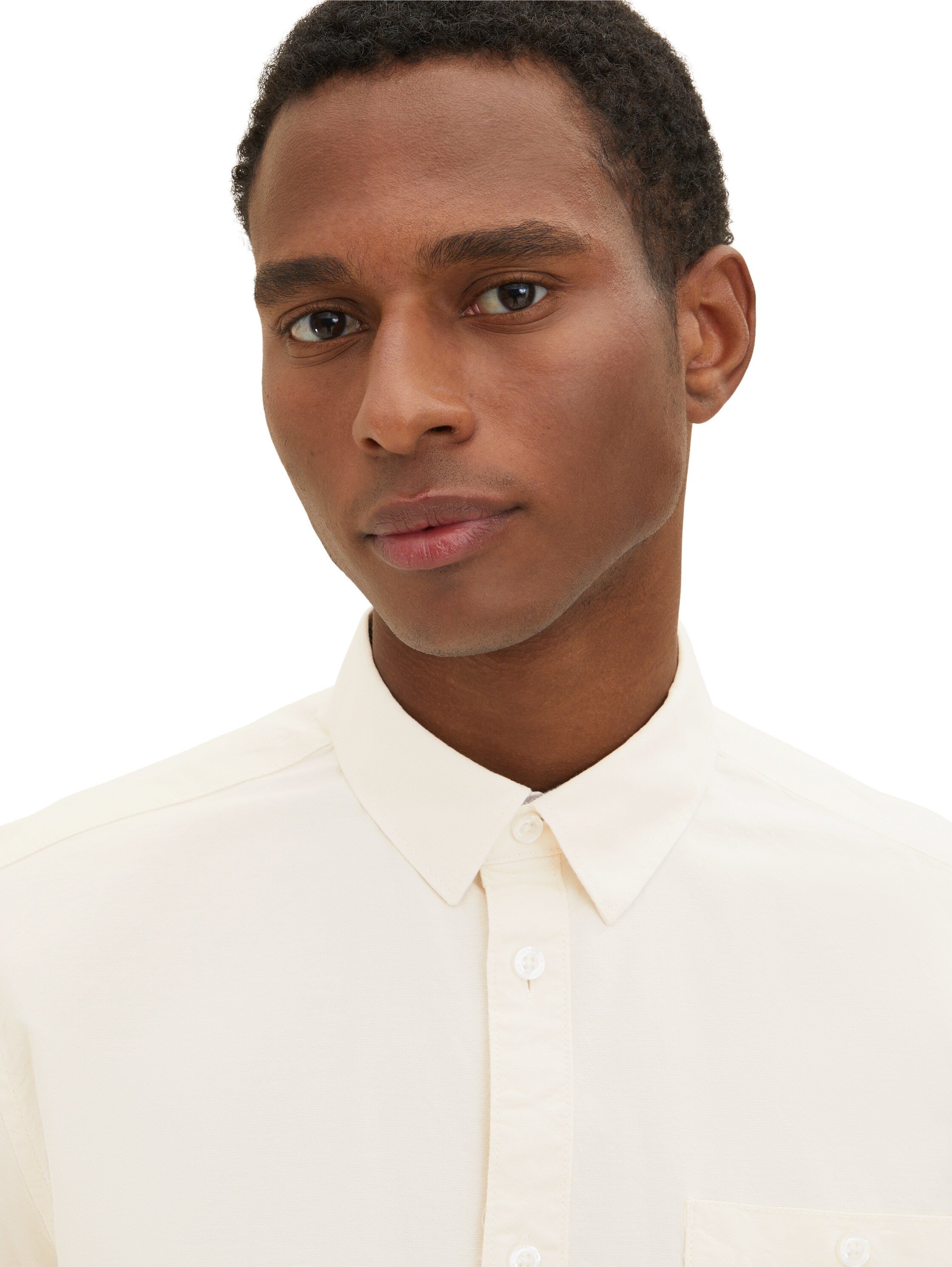 Off-White Short Sleeve Shirt Tom Tailor