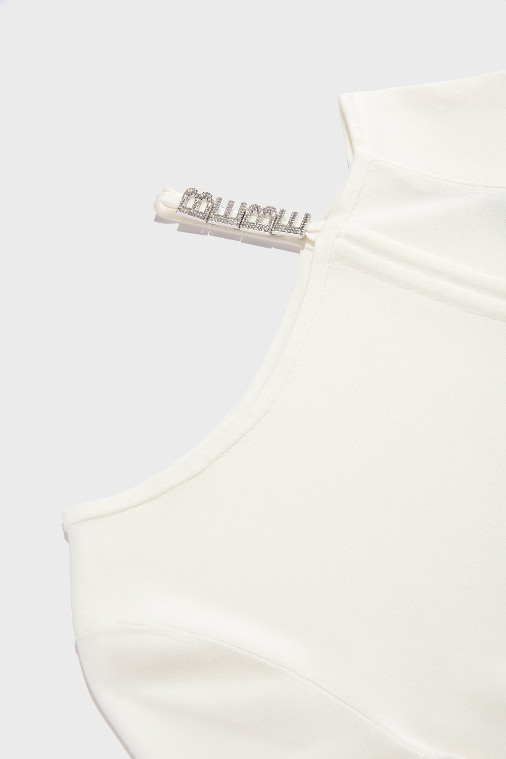 Off White T-Shirt Short Sleeve With Side Rouching