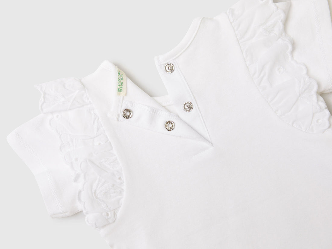 Onesie With Flap In Broderie Anglaise