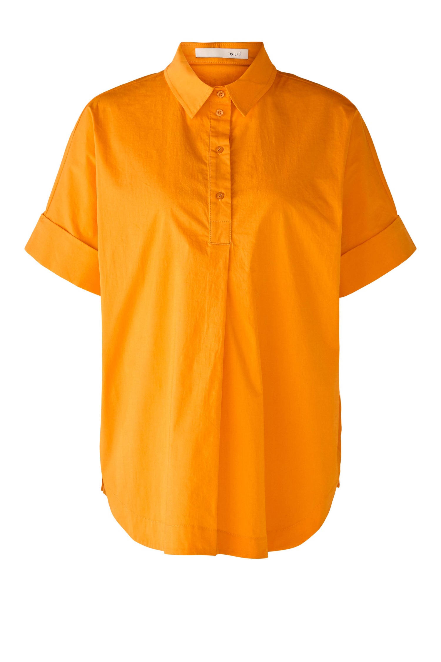 Orange Cotton Blend Blouse