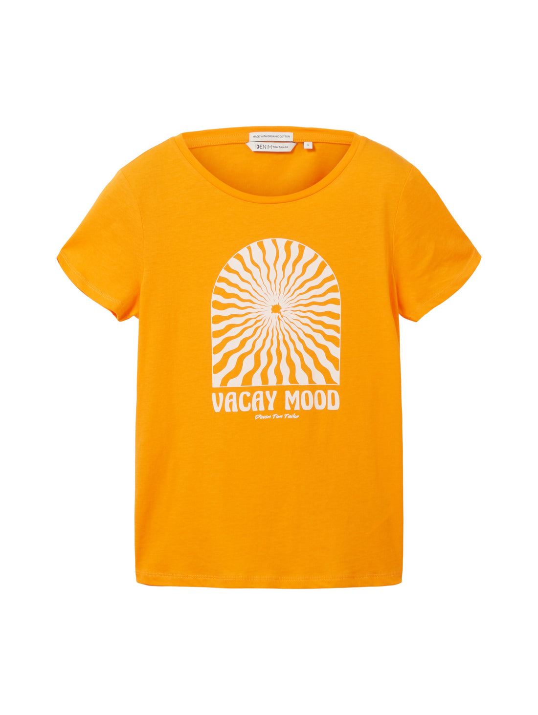 Orange Short Sleeve Round Neck Graphic T-Shirt