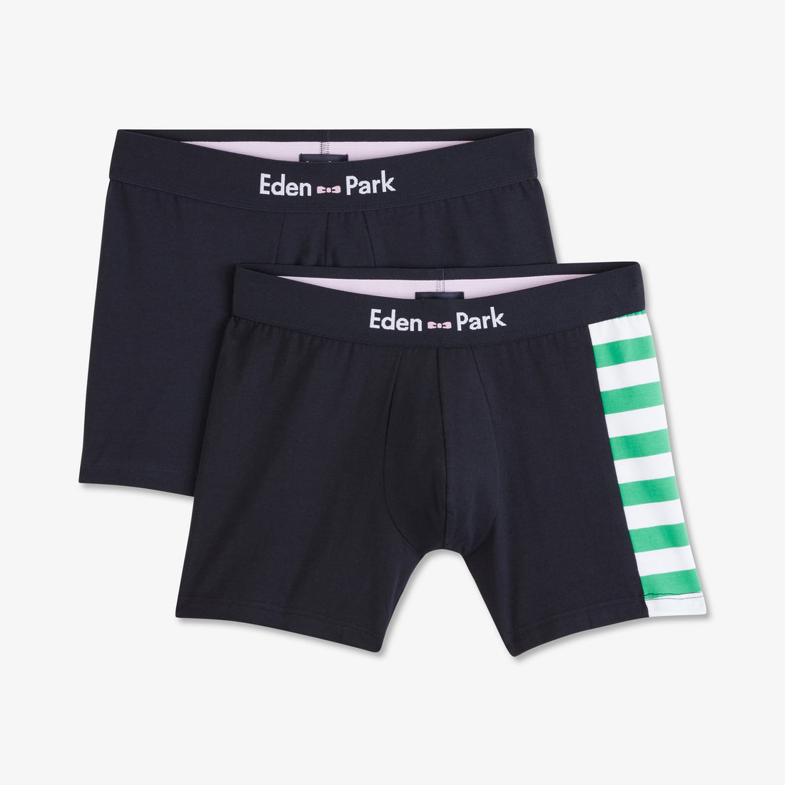 Pack Of 2 Green Boxers (Plain And Striped) - 01