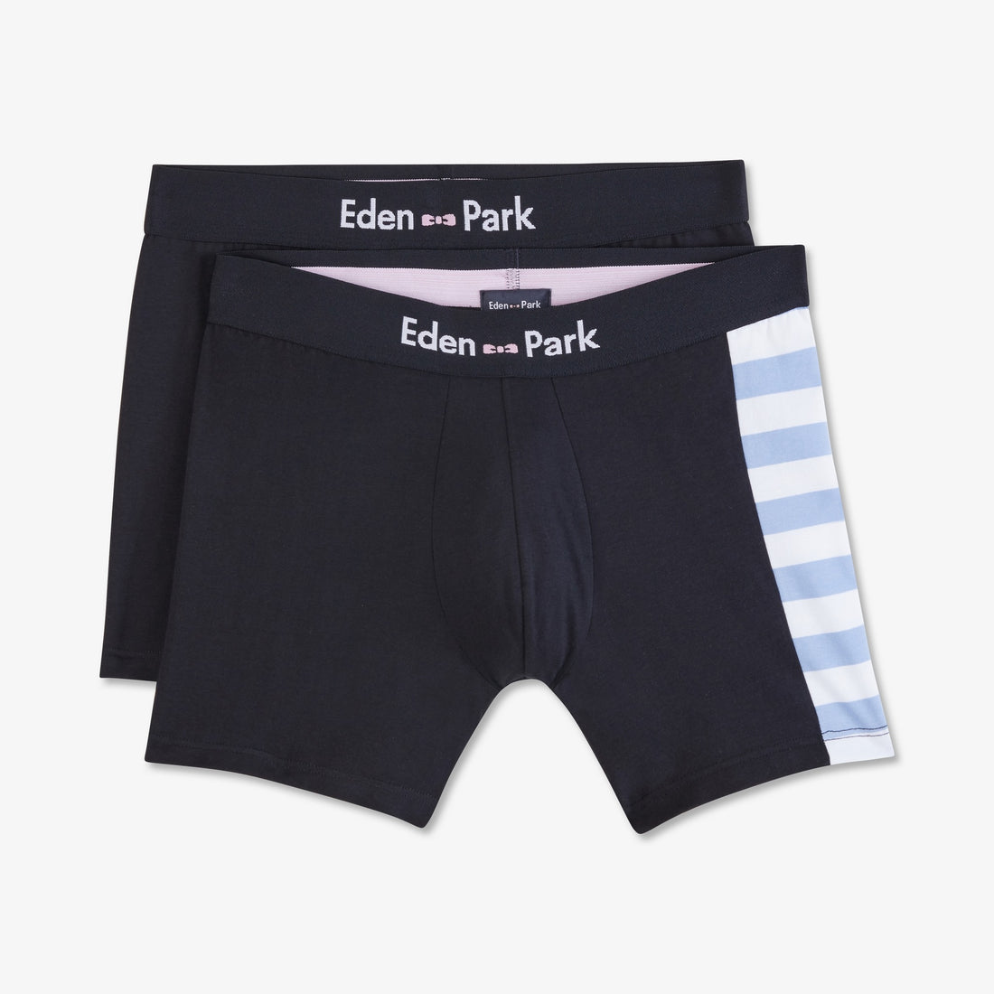 Pack Of 2 Light Blue Boxers (Plain And Striped) - 01