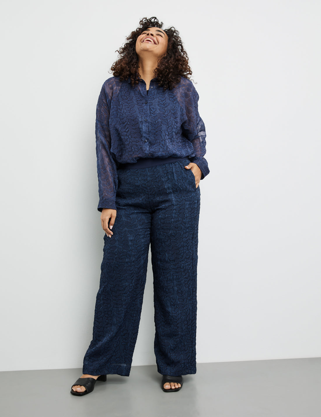 Palazzo Trousers Made Of Semi-Sheer Fabric, Carlotta