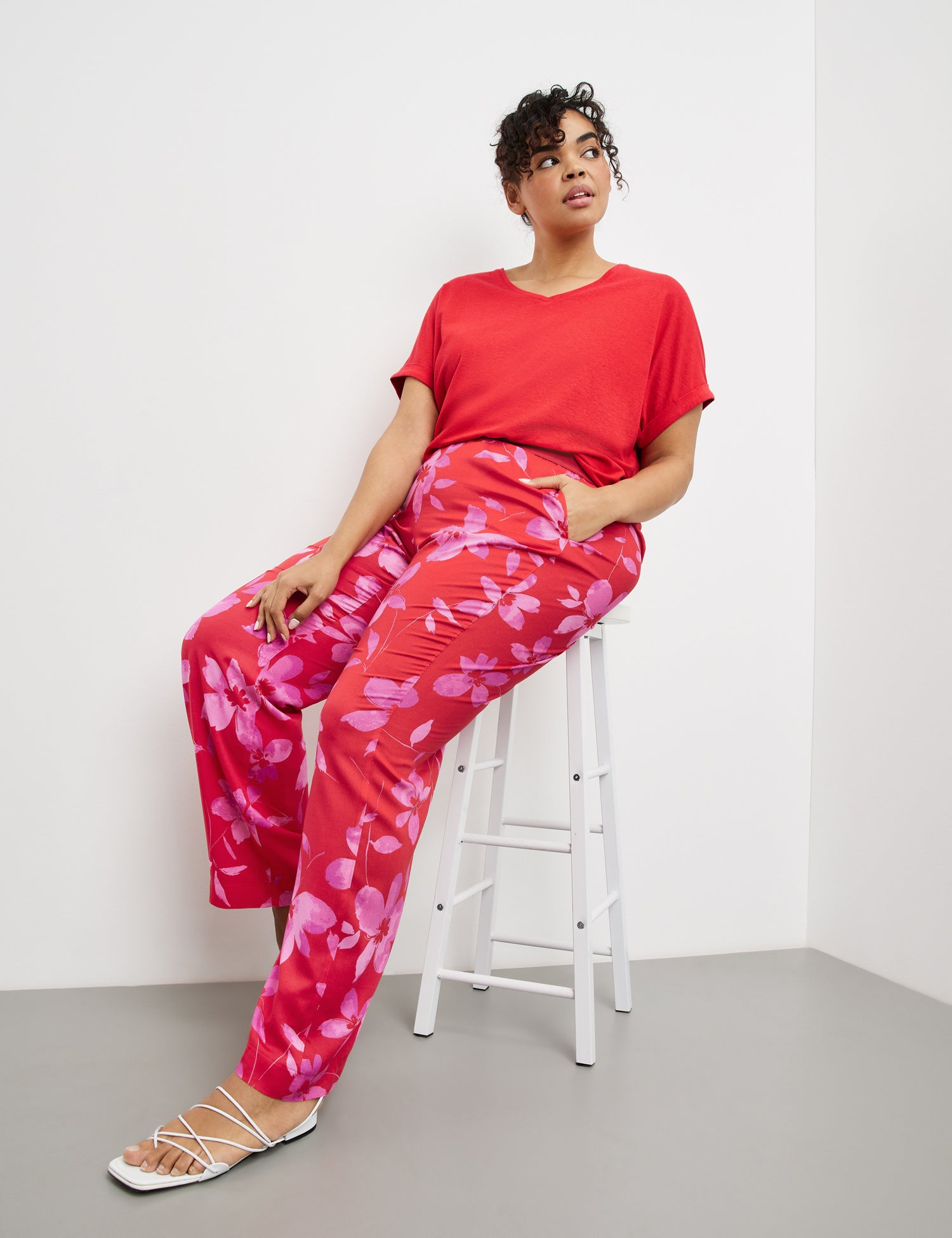 Palazzo Trousers With A Floral Print, Carlotta