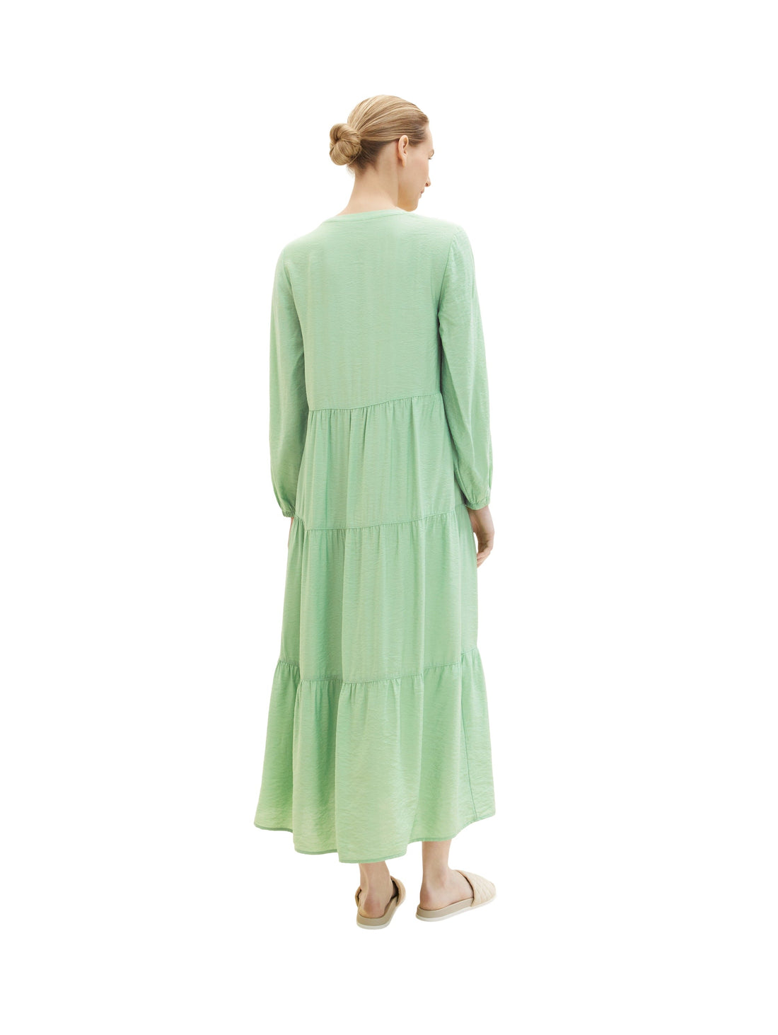Pale Green Long Sleeve Tunic Style Maxi Dress Tom Tailor