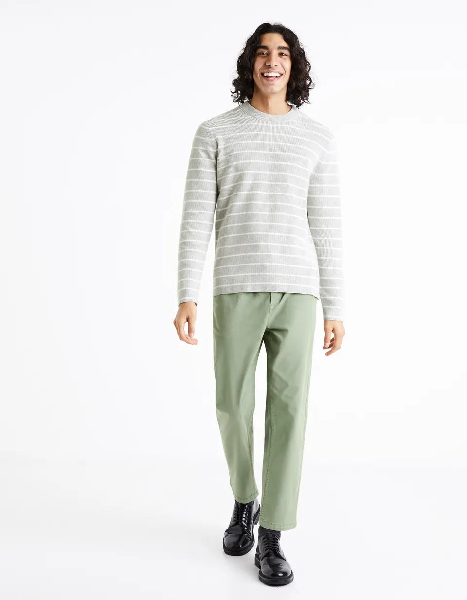 Pantalon Chino Relax - Vert - 01