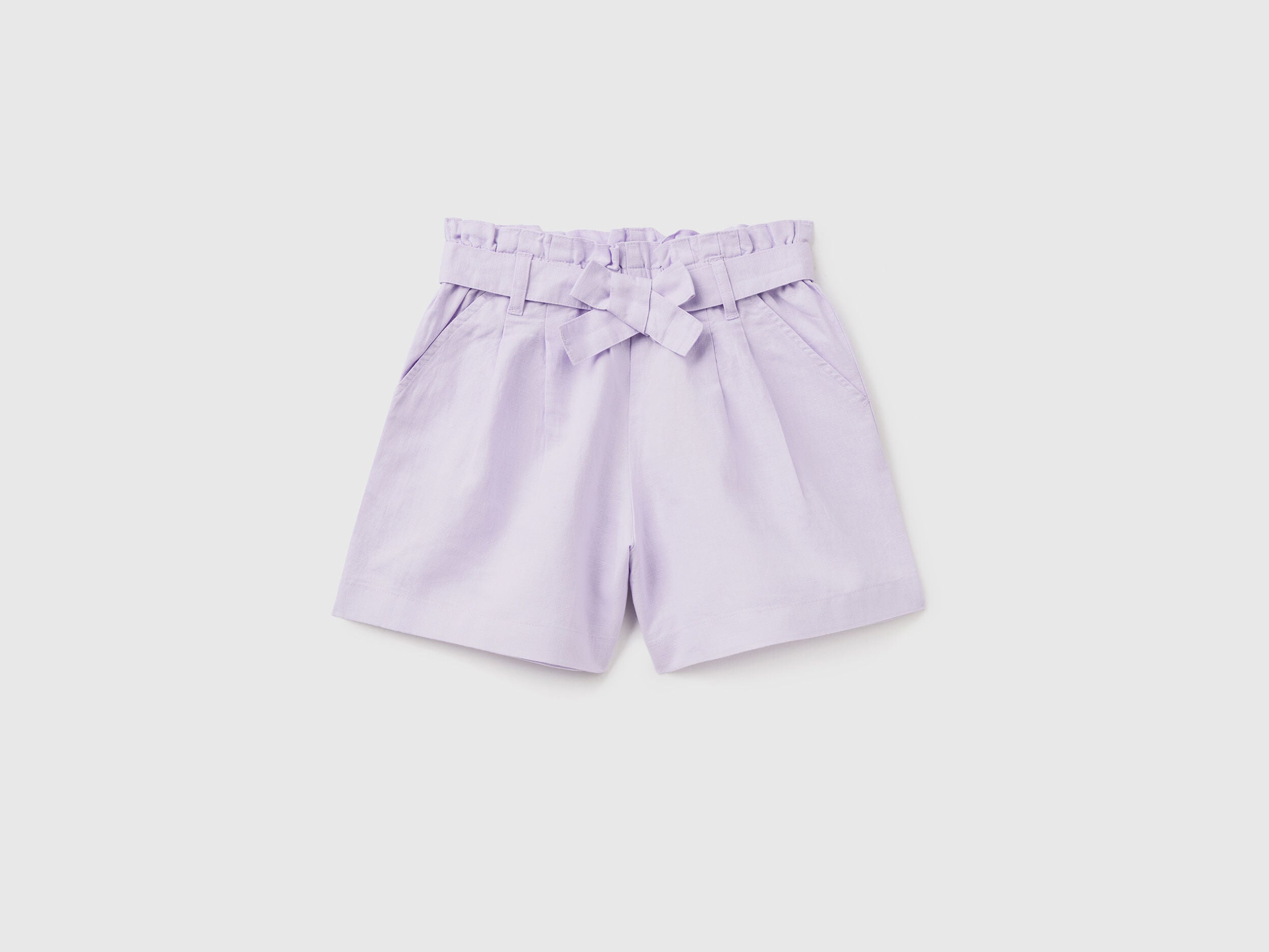 Paperbag Bermudas In Linen Blend