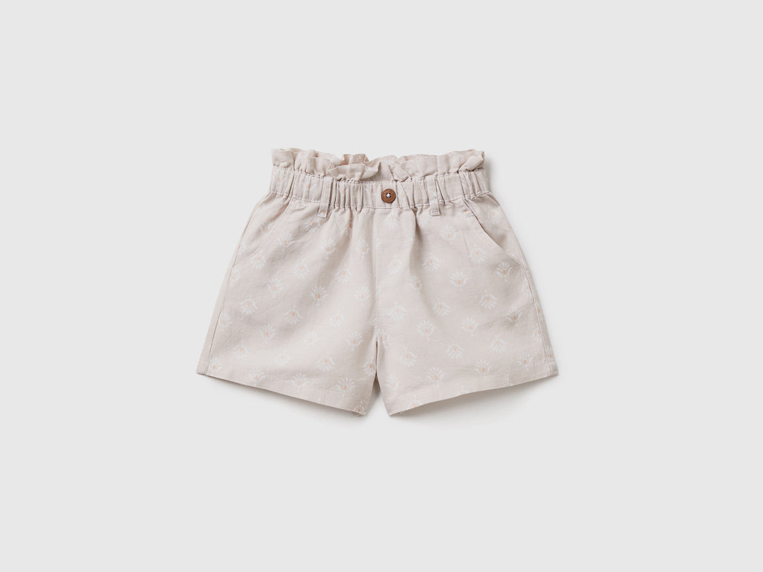 Paperbag Shorts In Linen Blend