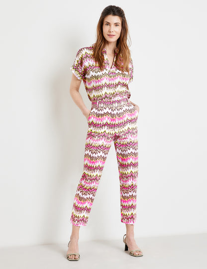 Patterned 7/8-Length Trousers