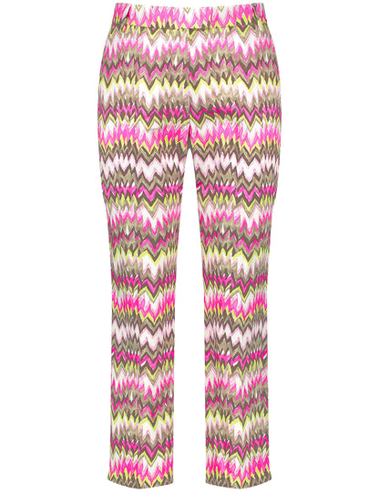 Patterned 7/8-Length Trousers