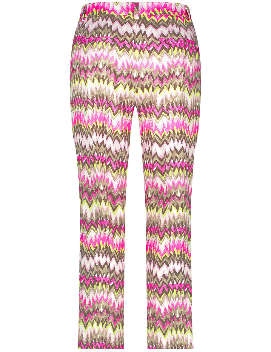 Patterned 7/8-Length Trousers