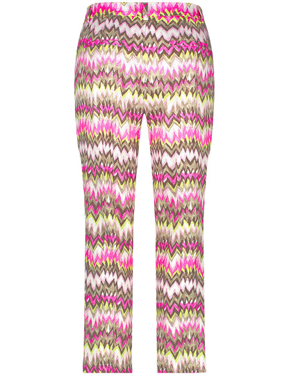 Patterned 7/8-Length Trousers