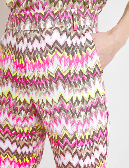 Patterned 7/8-Length Trousers