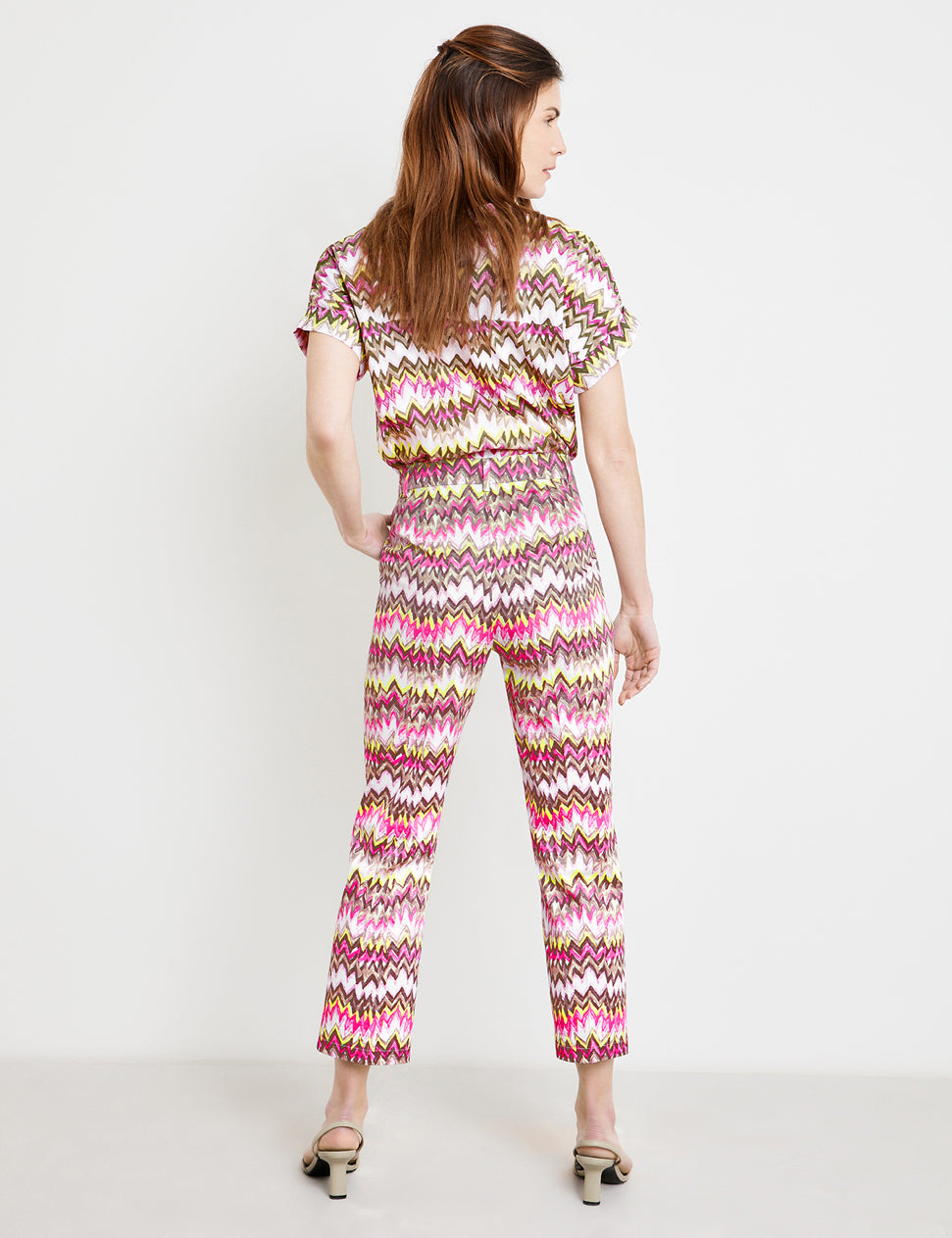Patterned 7/8-Length Trousers