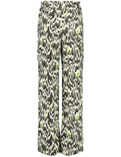 Patterned Jersey Trousers With A Wide Leg