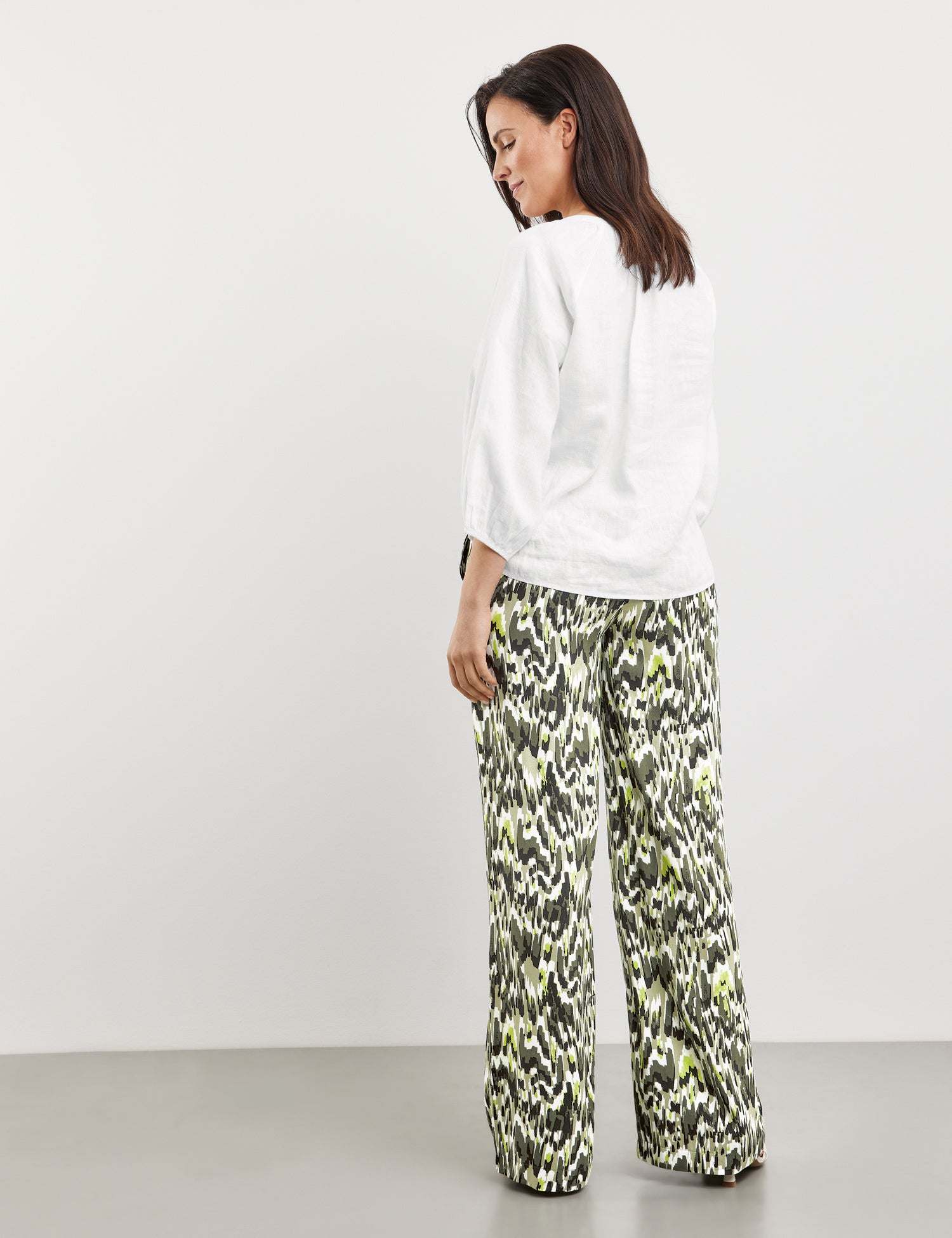 Patterned Jersey Trousers With A Wide Leg