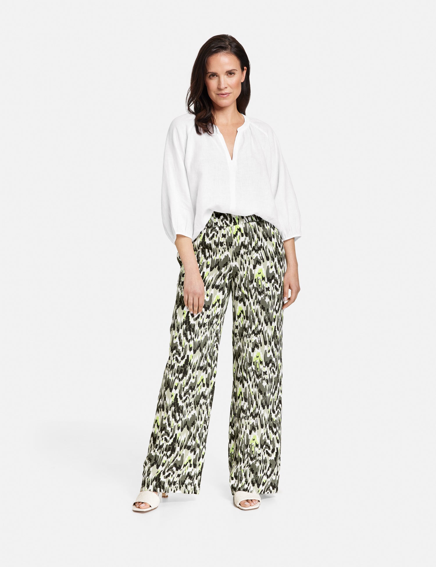 Patterned Jersey Trousers With A Wide Leg