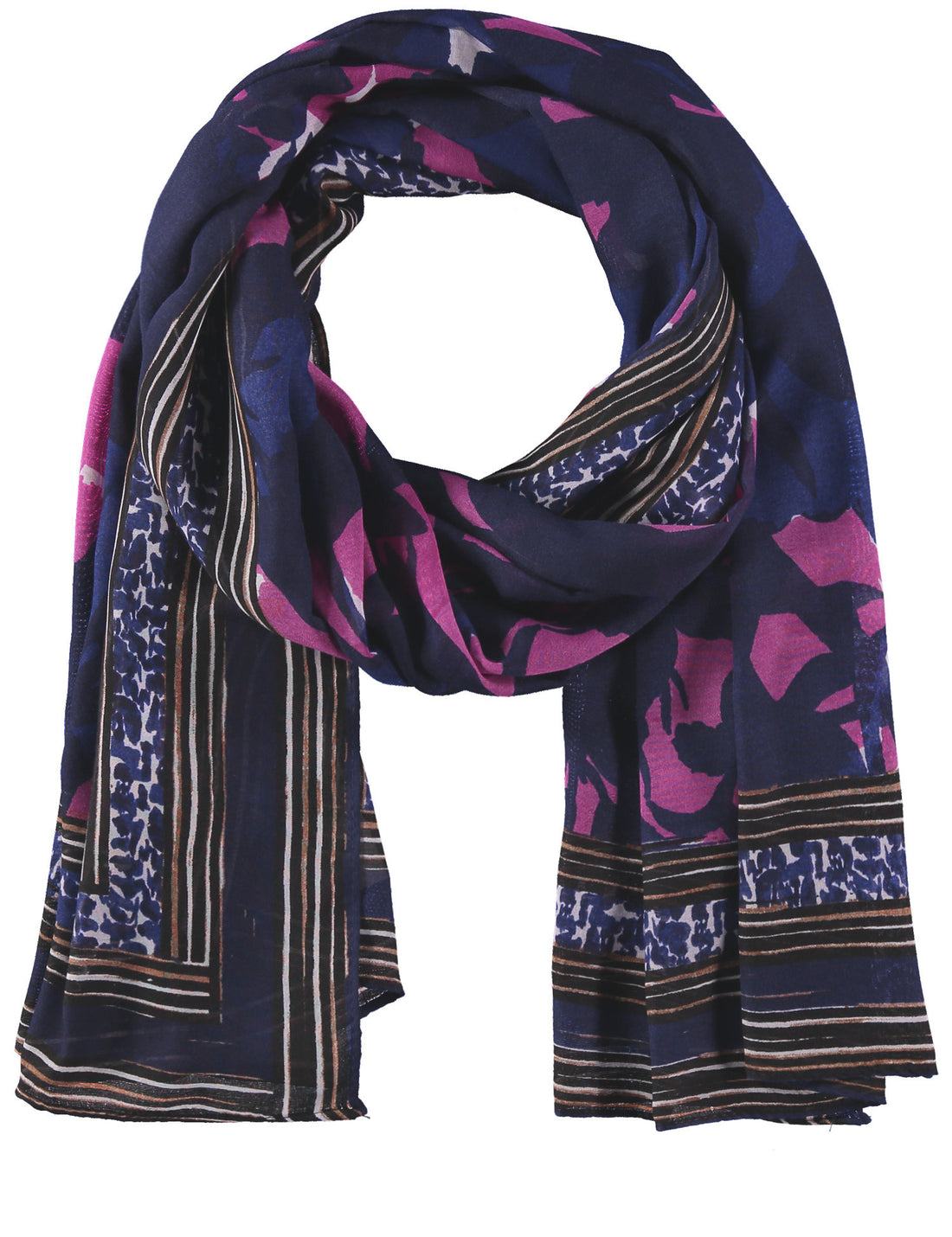 Patterned Scarf With A Fringed Edge