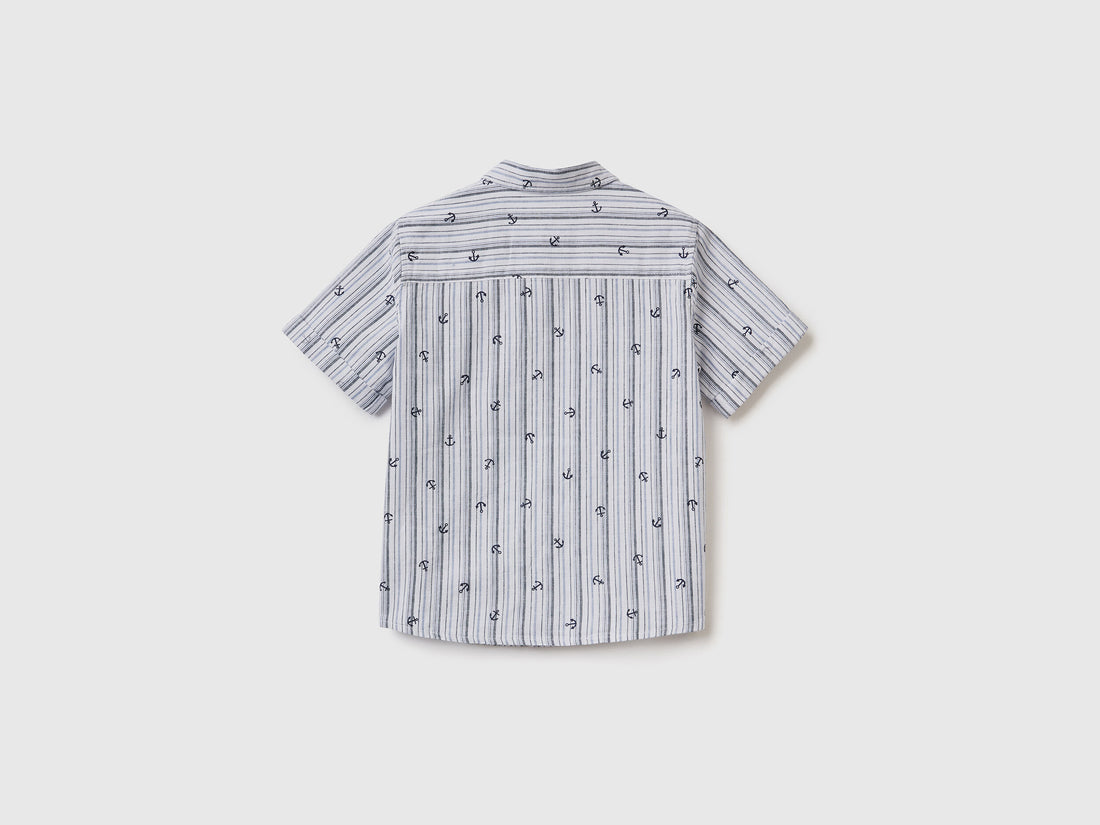 Patterned Shirt In Linen Blend