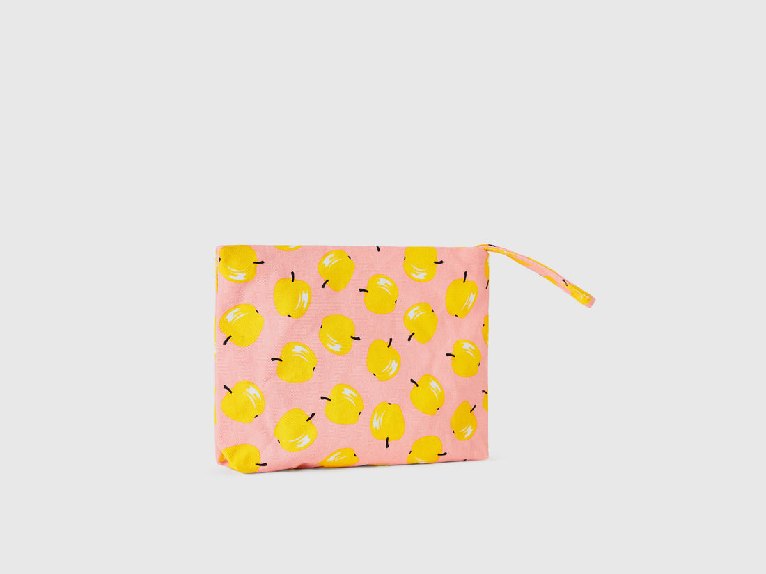 Pink Beauty Case With Apple Pattern