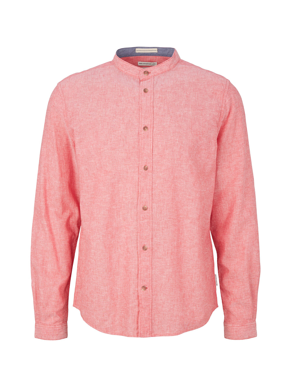 Pink Long Sleeve Round Collar Shirt