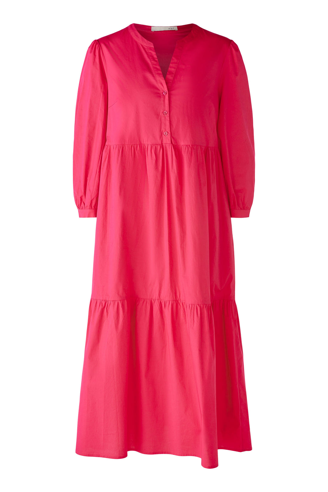 Pink Midi Dress In Cotton Blend