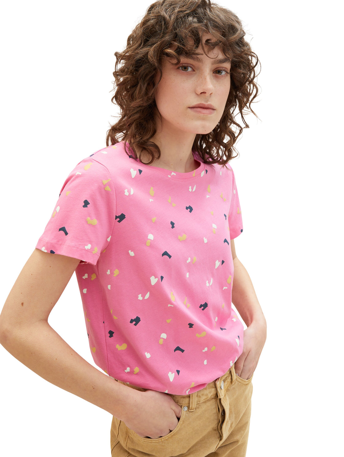 Pink Short Sleeve All-Over Print T-Shirt